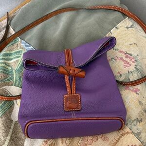 Dooney & Bourke Purple and Brown Crossbody Bag